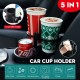 5-IN-1 Multifunctional Split Design Car Stainless Steel Water Cup Holder with Mobile Phone Bracket Stand