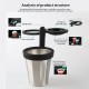 5-IN-1 Multifunctional Split Design Car Stainless Steel Water Cup Holder with Mobile Phone Bracket Stand