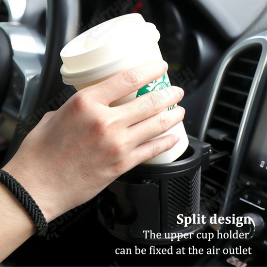 5-IN-1 Multifunctional Split Design Car Stainless Steel Water Cup Holder with Mobile Phone Bracket Stand