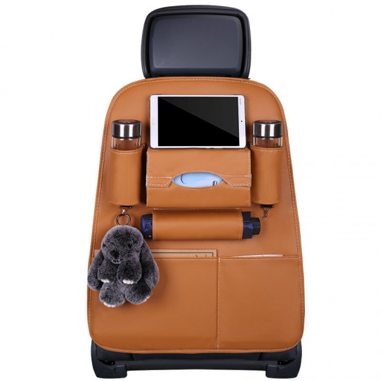 50*65cm Multi-Function Leather Car Seat with Phone Storage Pocket Container Hanging Bag