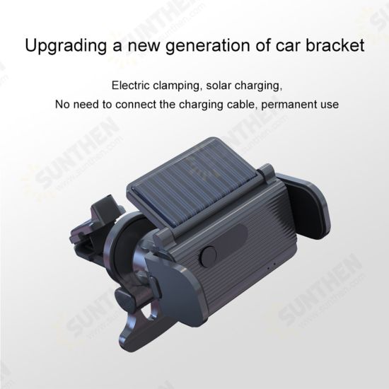 300mAh Car Solar Powered Auto-Induction Vehicle Bracket Mobile Phone Holder Stand for iPhone 13 POCO X3 F3 4.5-6.5 inch Devices