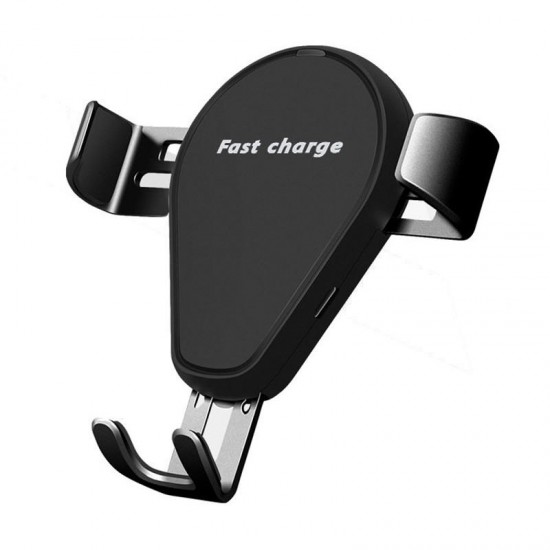 10W Fast Qi Wireless Charging Gravity Auto Lock Car Phone Holder Stand for iPhone 8 X