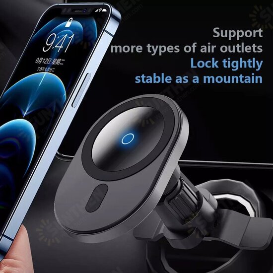 15W Fast Wireless Charger Phone Holder For iphone 12 12Pro Max Car Magnet Wireless charging Stand