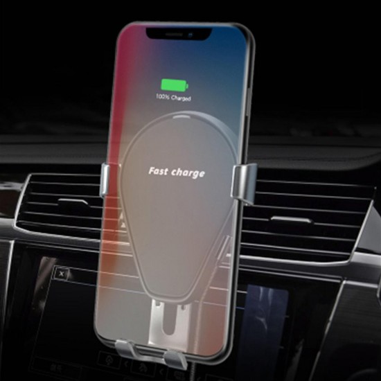 2 in 1 10W Qi Wireless Fast Charging Gravity Auto Lock Car Phone Holder Stand for iPhone 11 Xiaomi