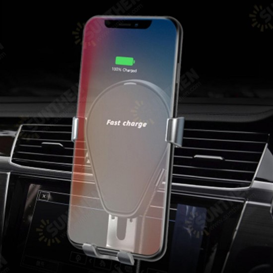 2 in 1 10W Qi Wireless Fast Charging Gravity Auto Lock Car Phone Holder Stand for iPhone 11 Xiaomi