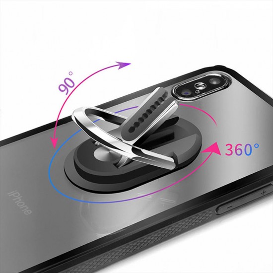 2 in 1 Universal 360 Rotation Car Air Vent Phone Holder Phone Finger Ring Buckle with Strong Sticky for iPhone For Samsung