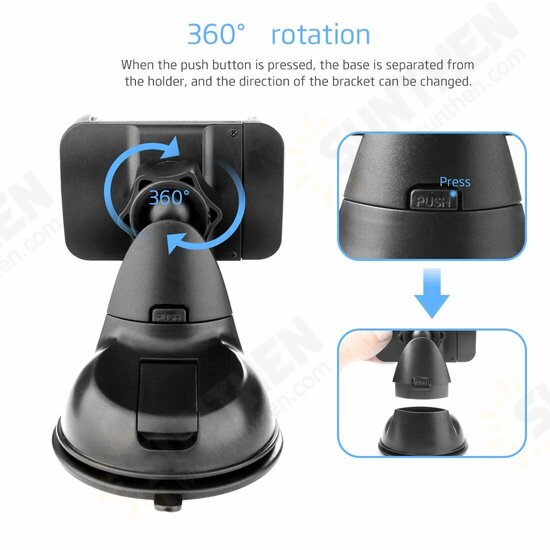 360 Degree Universal Car Holder Stand Mount Windshield Bracket Suction Cup for 3-6 inch Devices