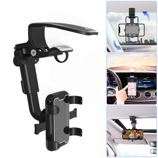360° Rotating Car Phone Holder Sunshade Baffle/Steering Wheel/Dashboard/AR Navigation Multifunctional Mobile Bracket For iPhone Samsung POCO X3 Pro