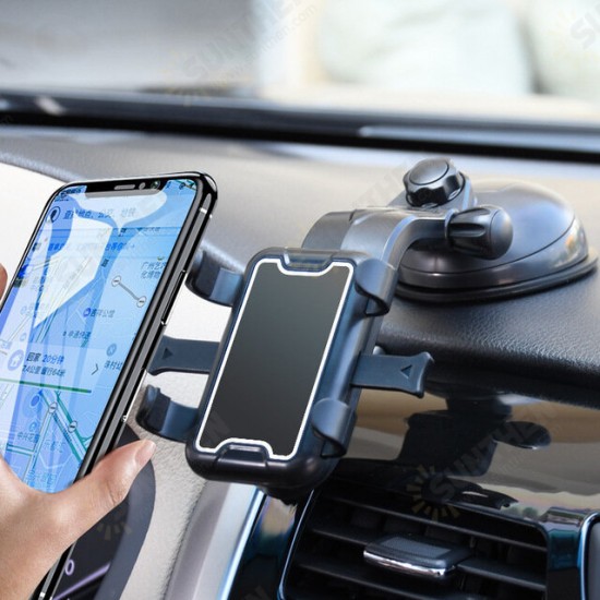 360° Rotation No Noise Car Suction Cup Dashboard/ Windshield Bracket Mobile Phone Holder Stand for iPhone 13 POCO X3 4.7-7.2 inch Devices