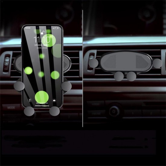 Air Cushion Gravity Linkage Automatic Lock Air Vent Car Phone Holder For 4.0-6.5 Inch Smart Phone iPhone Samsung Huawei