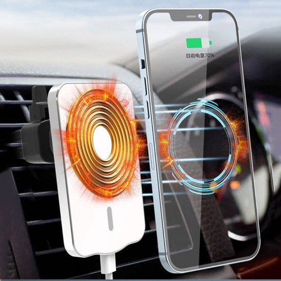 B8 For Magsafe Magnetic Fast Charging Wireless Car Charger Mobile Phone Air Vent Holder Mount for iPhone 12 Series