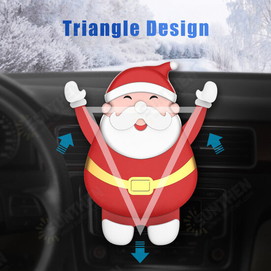 CL-40 Merry Christmas Santa Claus Pattern Gravity Linkage Auto Lock Car Air Vent Mobile Phone Holder Mount for Devices between 63-88mm Width