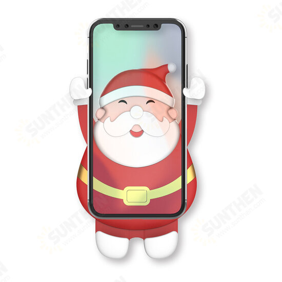 CL-40 Merry Christmas Santa Claus Pattern Gravity Linkage Auto Lock Car Air Vent Mobile Phone Holder Mount for Devices between 63-88mm Width