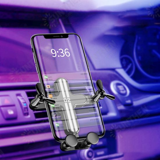 Gravity Linkage Automatic Lock Air Vent Car Phone Holder 360 Degree Rotation For 4.0-6.5 Inch Smart Phone iPhone 11 Samsung Note 10