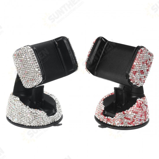 H16201 Car Phone Holder 360° Rotatable Adjustable Clamp rhinestones crystal Holder for Air Vent Dashboard