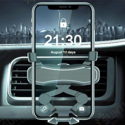 Metal Gravity Linkage Air Vent Car Phone Holder For 4.0-6.5 Inch Smart Phone Samsung iPhone Xiaomi Huawei Metal Gravity Linkage Air Vent Car Phone Holder For 4.0-6.5 Inch Smart Phone Samsung iPhone Xiaomi Huawei