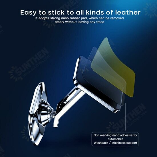 Universal 360° Rotation Magnetic Car Dashboard Mobile Phone Holder Stand Bracket with Cable Organizer for iPhone 13 POCO X3 F3