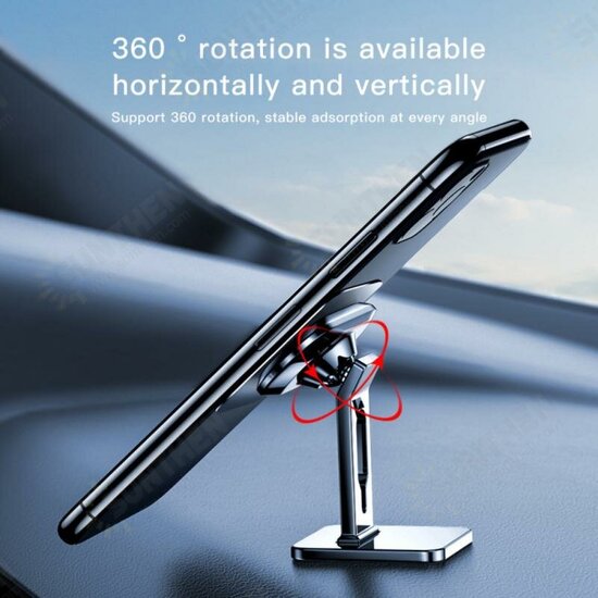 Universal 360° Rotation Magnetic Car Dashboard Mobile Phone Holder Stand Bracket with Cable Organizer for iPhone 13 POCO X3 F3