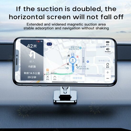Universal 360° Rotation Magnetic Car Dashboard Mobile Phone Holder Stand Bracket with Cable Organizer for iPhone 13 POCO X3 F3