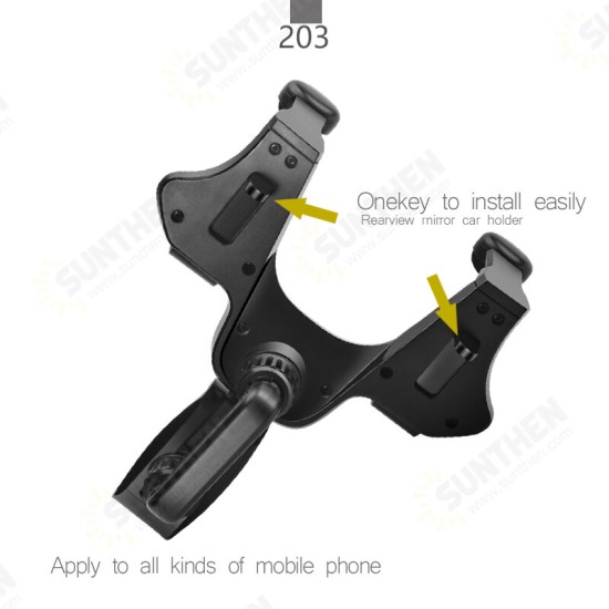 Universal Car Rearview Mirror Mobile Phone GPS Navigation Mount Holder Stand for POCO F3 X3 NFC 4.0-6.2 inch Devices