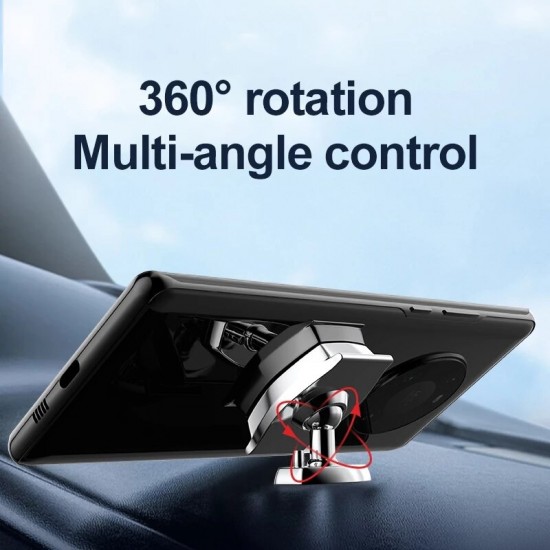 Universal Magnetic 360° Rotating Car GPS Mobile Phone Holder Stand Bracket Mount with Cable Organizer