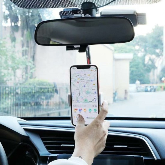 Universal Stretchable Car Rearview Mirror/ Headrest Mobile Phone Mount Holder Stand for 4.0-6.1 inch Devices POCO X3 F3