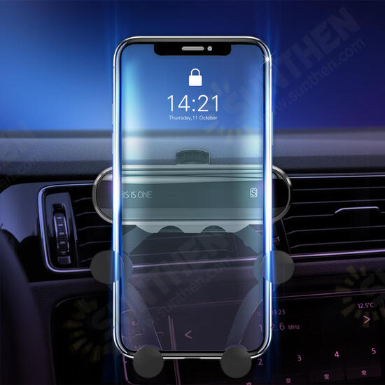 Upgrade Metal Gravity Linkage Automatic Lock Air Vent Car Phone Holder for 4.7-6.5 Inch Smart Phone iPhone XS Max Samsung Galaxy S10+