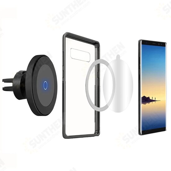 W5 10W Qi Fast Charging Magnetic Wireless Charger Car Air Outlet / Dashboard Mobile Phone Car / Desktop Phone Holder