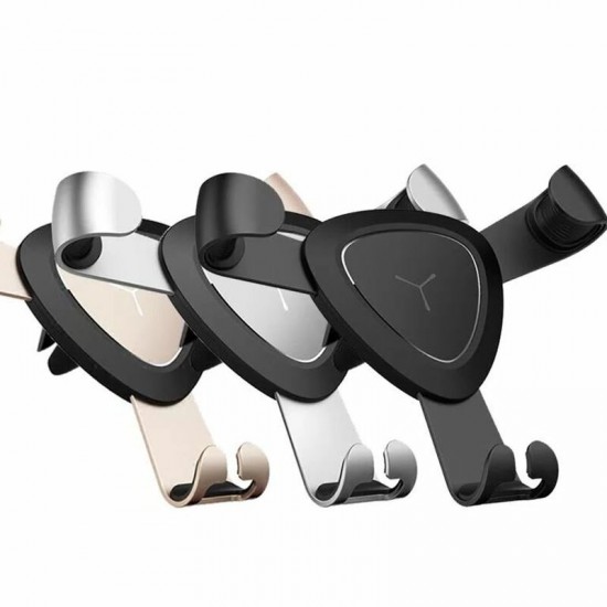 Gravity Linkage Auto Lock Metal Car Air Vent Phone Holder Stand for Xiaomi Mobile Phone