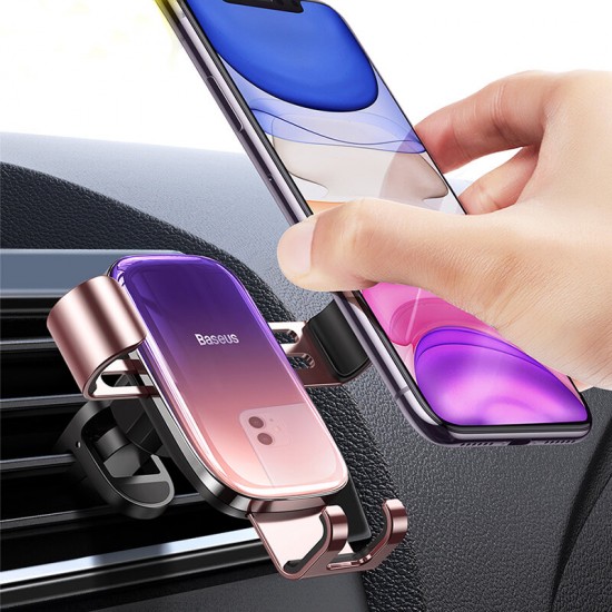 Gravity Linkage Automatic Lock Air Vent Car Phone Holder Car Mount For Smart Phone 4.7-6.5 Inch Smart Phone For iPhone 11 Pro Max for iPhone SE 2020
