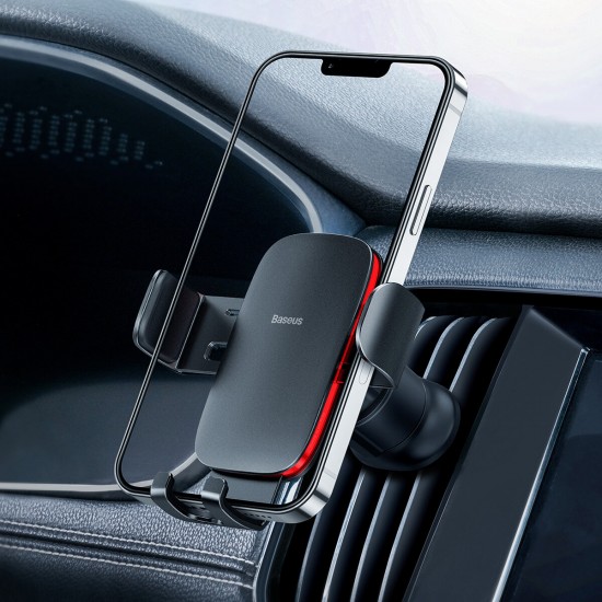 Metal Age II New Gravity Car Mount Phone Holder Shockproof Air Outlet Stand for 4.7-6.7inch Phone for iPhone13 POCO X3 F3 for Samsung Universal Holder