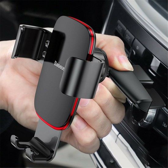 Metal Gravity Linkage Auto Lock CD Slot Car Mount Holder Stand for Xiaomi Mobile Phone 4.0-6.0inch