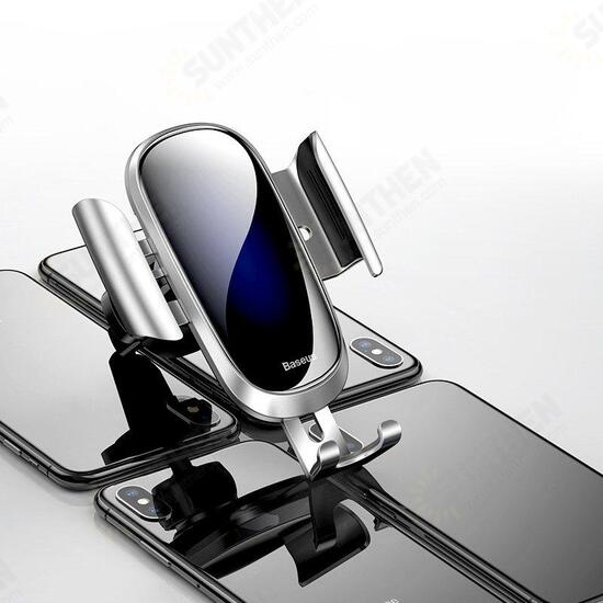 Tempered Glass Mirror Surface Gravity Auto Lock Car Holder Stand for Mobile Phone