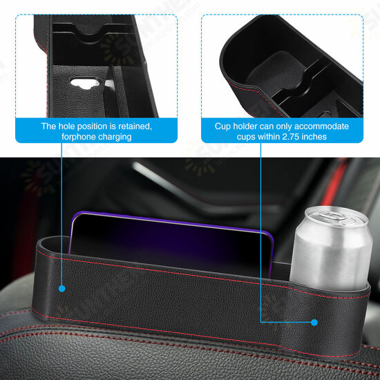 1 Pair of Car Organizer Auto Seat Crevice Gaps Storage Box Cup Mobile Phone Holder for Pockets Stowing Tidying Organizer Car Accessories