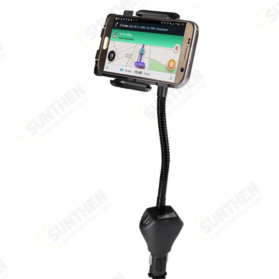 Flexible Gooseneck LED Display Universal Dual USB 24V 3.1A Quick Fast Charging Car Charger Phone Holder Stand for POCO F3 X3 Flexible Gooseneck LED Display Universal Dual USB 24V 3.1A Quick Fast Charging Car Charger Phone Holder Stand for POCO F3 X3