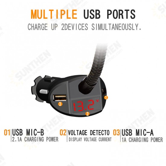 Flexible Gooseneck LED Display Universal Dual USB 24V 3.1A Quick Fast Charging Car Charger Phone Holder Stand for POCO F3 X3 Flexible Gooseneck LED Display Universal Dual USB 24V 3.1A Quick Fast Charging Car Charger Phone Holder Stand for POCO F3 X3