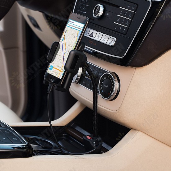 Flexible Gooseneck LED Display Universal Dual USB 24V 3.1A Quick Fast Charging Car Charger Phone Holder Stand for POCO F3 X3 Flexible Gooseneck LED Display Universal Dual USB 24V 3.1A Quick Fast Charging Car Charger Phone Holder Stand for POCO F3 X3