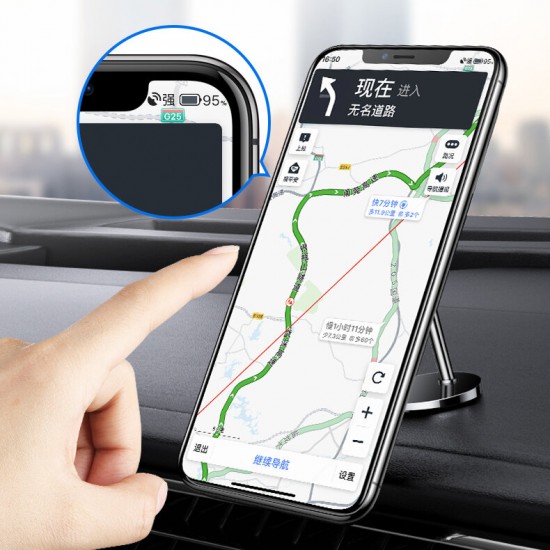 Super Magnetic 360 Degree Rotation Multifunctional Aluminium Alloy Car Dashboard Mobile Phone Holder Mount