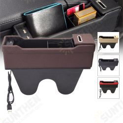 Car Right Seat Crevice Gap Leather Phone ID Card Key Storage Coin Box Car Cradles Organizer with Dual USB Ports Car Right Seat Crevice Gap Leather Phone ID Card Key Storage Coin Box Car Cradles Organizer with Dual USB Ports