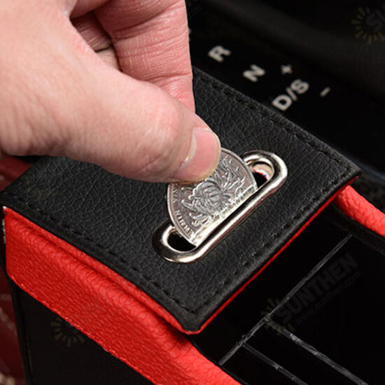 Car Right Seat Gap Leather Phone ID Card Key Storage Coin Box Cup Holders Car Cradles Organizer with Dual USB Ports