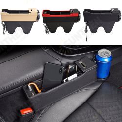 Car Right Seat Gap Leather Phone ID Card Key Storage Coin Box Cup Holders Car Cradles Organizer with Dual USB Ports Car Right Seat Gap Leather Phone ID Card Key Storage Coin Box Cup Holders Car Cradles Organizer with Dual USB Ports