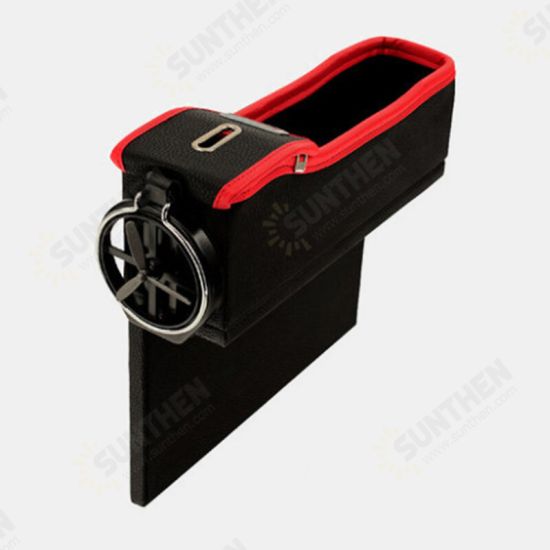 Car Seat Gap Storage Box Multifunction Leather Car Water Cup Phone Holder Coins Storage Box