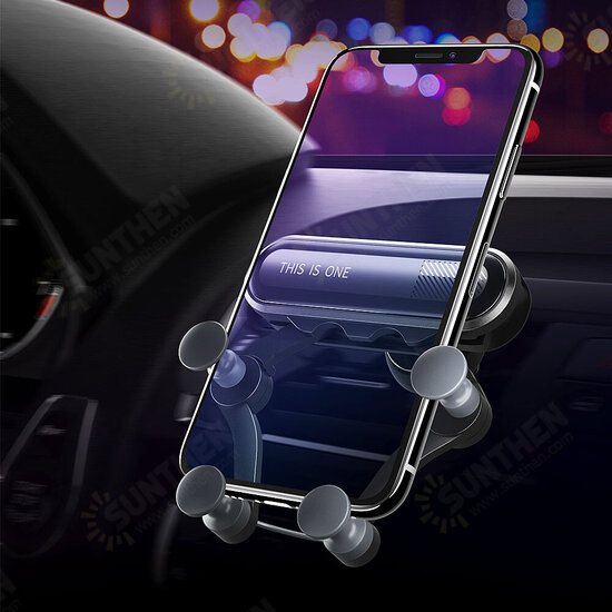 New Upgrade Universal Mini 360 Rotation Gravity Linkage Automatic Lock Air Vent Car Phone Holder Car Mount for iPhone