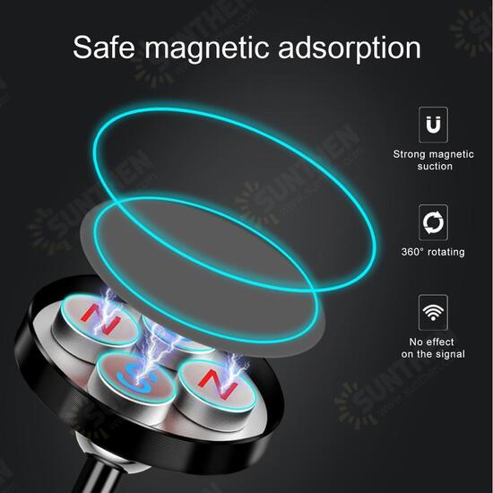 Luminous Magnetic Dashboard Car Mount Car Phone Holder 360 Degree Rotation For 4.0-6.5 Inch Smart Phone