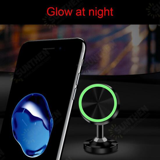 Luminous Magnetic Dashboard Car Mount Car Phone Holder 360 Degree Rotation For 4.0-6.5 Inch Smart Phone