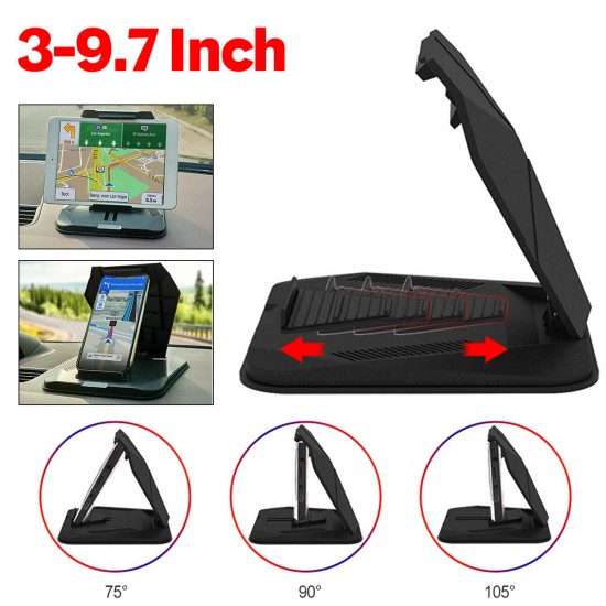 Foldable Multifunctional Car Dashboard Mount Mobile Phone GPS Holder Stand for 3.0-9.7 inch Devices