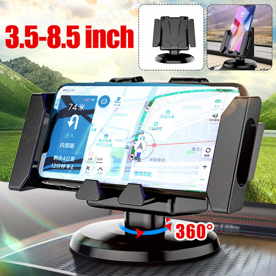 Foldable Multifunctional Horizontal Vertical Car Dashboard Mount Mobile Phone GPS Holder Stand for 3.5-8.5 inch Devices