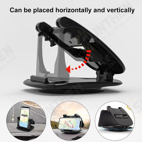 Foldable Multifunctional Horizontal Vertical Car Dashboard Mount Mobile Phone GPS Holder Stand for 3.5-7 inch Devices