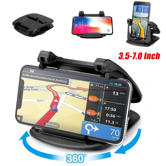 Foldable Multifunctional Horizontal Vertical Car Dashboard Mount Mobile Phone GPS Holder Stand for 3.5-7 inch Devices