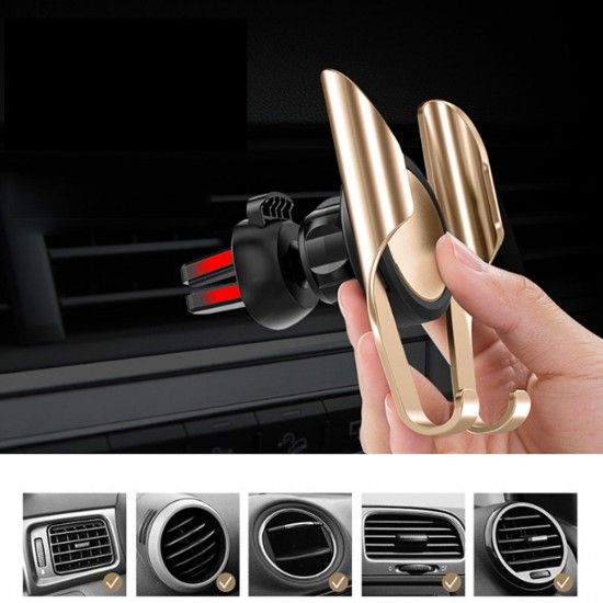 Gravity Linkage Automatical Lock Air Vent Car Mount Car Phone Holder For 4.7 Inch - 7.5 Inch Smart Phone iPhone Samsung